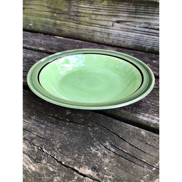 vintage Nasco stone ware Lime Glow stoneware Cereal Bowl green Japan dinner - Picture 1 of 6